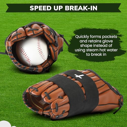 Simgoing Christian Cross Softball Glove Wrap with Bible Verse Speeds Up Break in Process Baseball & Softball Elastic Mitt Glove Strap Band Keep Pocket Formed Ideal for Players of All Ages - style: Cross Style