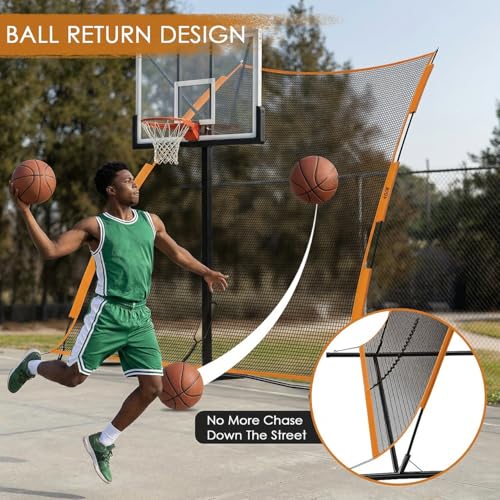 MR Basketball Defense Return Net, Basketball Yard Guard Defensive Net, Sports Defender Net, Adjustable Return Net, Backstop Net Portable Barrier Net, Rebounder Safety Backstop Barricade