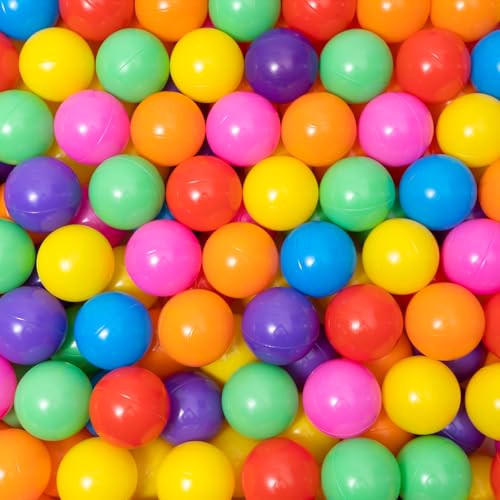 Ball Pit Balls for Toddlers 1-3, 100pcs Crush Proof Plastic Balls for Girls Ball Pit, BPA Free Non-Toxic Play Balls for Baby Pool, Playhouse, Tent, also for Dogs & Pets, 7 Color Rainbow Colors - color: Rainbow-7 Colors, size: 100 pcs