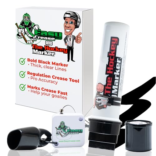The Hockey Marker: Precision Hockey Training Aid for Coaches & Goalies, Ice-Safe Alignment Guide with Crease Protractor, Professional Black Marker for Regulation Goalie Crease Setup