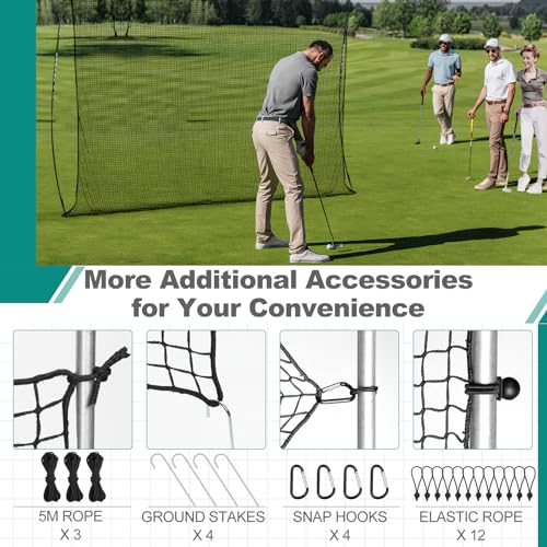 Golf Net for Backyard Driving Outdoor Indoor Sports Netting 10 x 10 Ft/15Ft/20 Ft/25 Ft/ 15 x 15 Ft/20 Ft Heavy Duty Net for Baseball Soccer Hockey Practice Impact Screen - size: 10x25 ft
