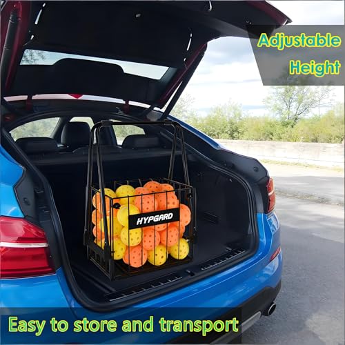Pickleball & Tennis Ball Hopper, Sports Balls Teaching Cart, Portable Lightweight Softball Caddy, Large Capacity Baseball Basket Carrier for Training