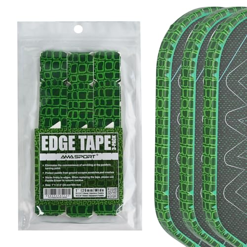 PICKLETECH Pickleball Edge Guard Tape – Pink Unicorn Pattern Edge Tape for Pickleball Paddle - Fit Perfectly Curved Edge - No Wrinkling - color: Green Crocodile, size: Width 26mm
