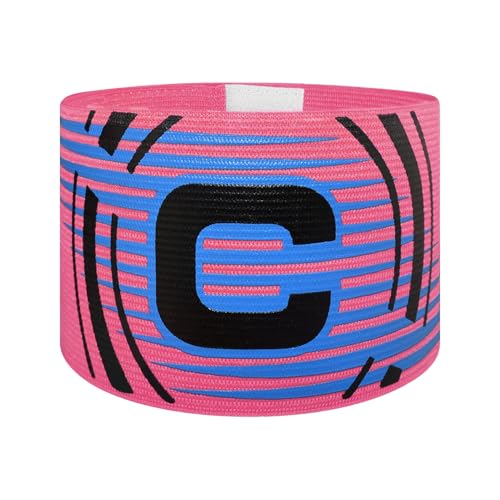 Sports Captain C Arm Band, Unisex Elastic Soccer Captain Armband Adjustable Outdoor Football Player Captain's ArmBands for Youth and Adult - color: Pink