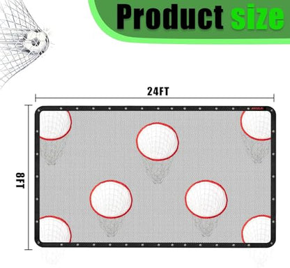 AKOZLIN Soccer Goal Target Net Soccer Shooting Training Aid with 7 Scoring Target Zones Soccer Field Nets Football Practice Training Equipment Accessory (Net Only) - size: 24x8FT
