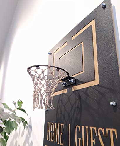 Basketball Hoop Metal Wall Decor, Wall Mounted Game Room Office Playroom Wall Art, Basketball Gifts, Office Decor, Extraordinary Gift (Basketball, Craft, Small)