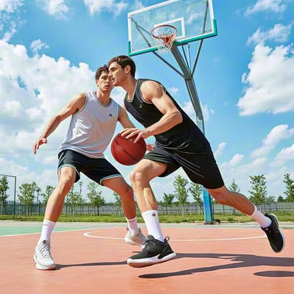 Aoneky Size 7 Rubber Basketball for Men & Teens - Official Game Size, Indoor/Outdoor Use with Air Pump for Courts, Driveways, Practice & Training - style: Style 2