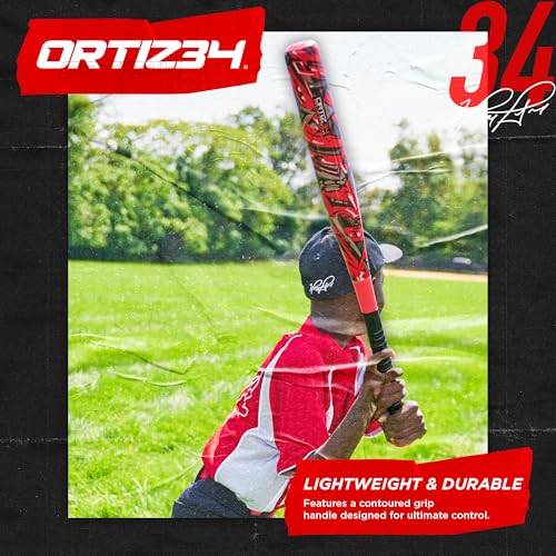 Ortiz34 Bat & Ball Set - Graffiti Plastic Bat & Ball Homerun Set- David Ortiz Backyard Baseball Set for Youth, Kids, Teenagers, Adults (Bat & Ball Set, Blue) - color: Red, style: Bat & Ball Set
