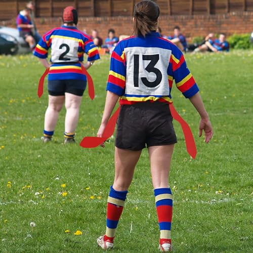 Flag Football Belts, 14 Player Adjustable Flag Football Sets for Sports Training Competition - color: Red & Blue, 14 Player, 28 Flags