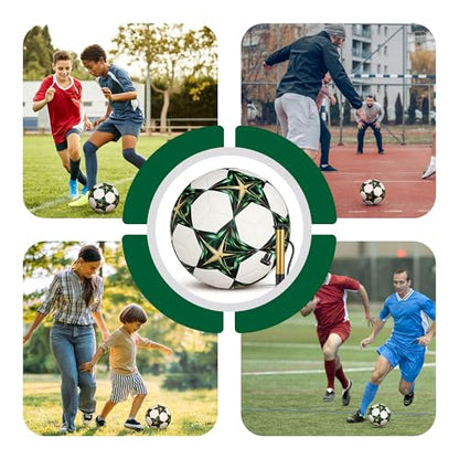 Soccer Ball Size 5 – Official Match & Training Ball, Waterproof Thermal Bonded PU Leather, Butyl Bladder, Kids Youth Adults, Indoor Outdoor, Includes Pump Needle & Mesh Bag