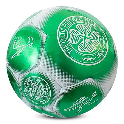 Hy-Pro Officially Licensed Classic Signature Soccer Ball, Metallic, Size 5, Training, Match, Merchandise, Collectible for Kids and Adults - style: Celtic F.C.