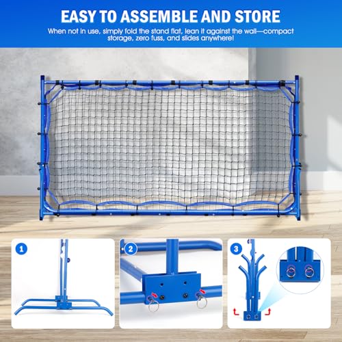 Pickleball Practice Rebounder Net Adjustable Angle for Dinks Volleys Solo Team Training Equipment, Mini Pickle Ball Net Portable Trainer for Outdoor Driveway Backyard Indoor Garage, Easy Setup - size: 6X6FT Adjustable