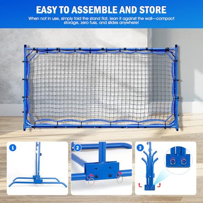 Pickleball Practice Rebounder Net Adjustable Angle for Dinks Volleys Solo Team Training Equipment, Mini Pickle Ball Net Portable Trainer for Outdoor Driveway Backyard Indoor Garage, Easy Setup - size: 6X6FT Adjustable