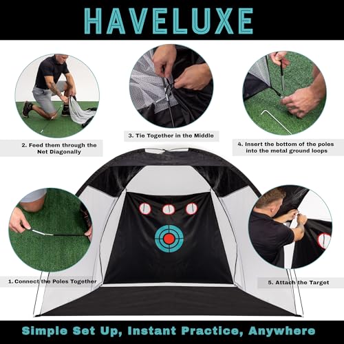 Golf Hitting Net,Chipping Net,Tri-Turf Mat,Golf Hitting Aid,10x7FT Practice Net for Backyard Driving,Chipping Training,Target Mat Balls for Indoor Outdoor use,Gifts for Men Dad Him Golfer