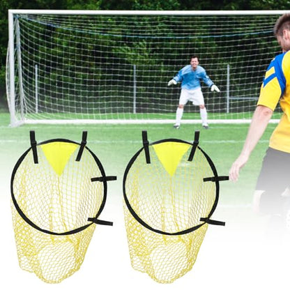 QWORK Soccer Target Goal - Set of 2 Soccer Target Net, Precision Shooting Training Equipment for All Skill Levels, for for Football Soccer Goal Training, Shooting Accuracy Training