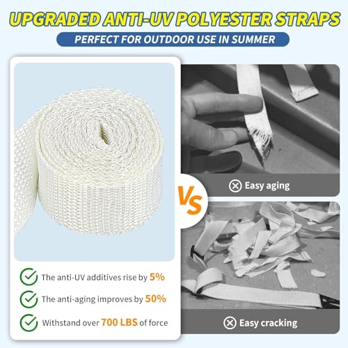 Replacement Pool Volleyball Net with Scoring Clamp - Adjustable Length 15ft - 26ft Universal for Market Pool Volleyball Net Set - Anti-UV & Waterproof & Durable (Net Only)