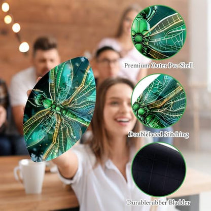 American Football, Official Size 11.9 x 7.3 Inch, Premium Composite Leather High-Grip Ball with Pro-Style Lacing, Unique Prints for Training, Games & Gifts - color: Green Art Butterfly