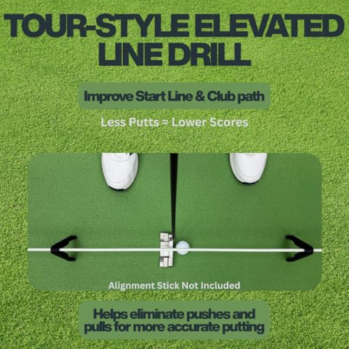 Folding Putting Gates for Golf | Portable Elevated Line Drill & Standard Putting Gate | Compact 2-Pack with Storage Band | Practice Start Line & Face Control Anywhere