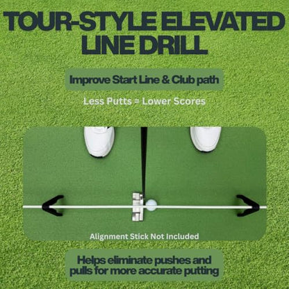 Folding Putting Gates for Golf | Portable Elevated Line Drill & Standard Putting Gate | Compact 2-Pack with Storage Band | Practice Start Line & Face Control Anywhere
