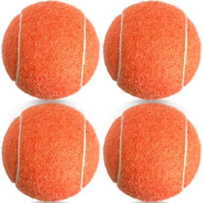 4 Pack Tennis Balls - Long Lasting Practice Balls for Tennis Beginners, Tennis Training Balls, Dog Fetch Toys - color: Orange