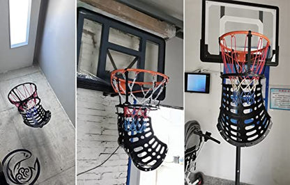 Portable Basketball Return Attachment Shot Returner, Basketball Hoop Returner Basketball Shot Return Apparatus Basketball Shot Returner Portable Lightweight Basketball Return, 360° Rotatable