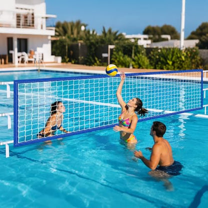 15x3FT Pool Volleyball Net for Inground Pools with 6 Metal Buckle Webbing Straps, 2026 Newly Upgraded Volley Ball Net for Outdoor Pool, Summer Pool Floaties Party Gift for Adults and Family(Net Only)