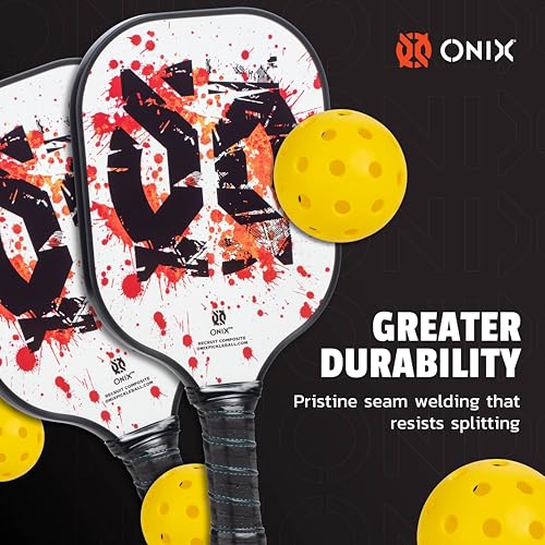 Onix Pickleball Paddle Set with 2 Composite Paddles and 4 Balls — Durable Construction, Stylish Graphics, 90-Day Limited Warranty