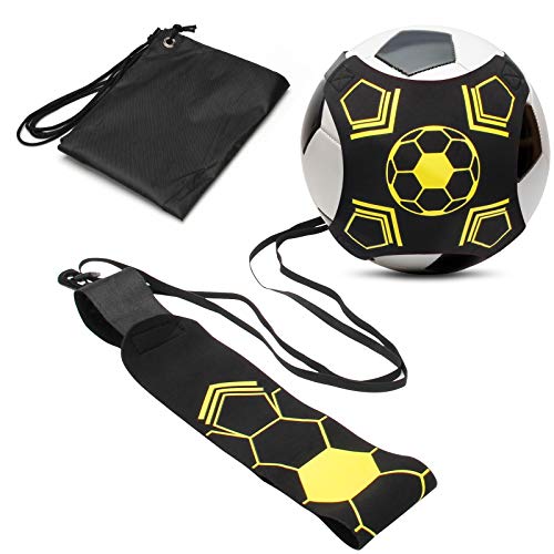 Coolrunner Solo Soccer Kick Trainer, Kick Hands Free Solo Soccer Trainer for Adult Kids, Football/Volleyball/Rugby Trainer Perfect for Football Skill Improvement, Fits Ball Size 3, 4, and 5 ﻿ - color: Black