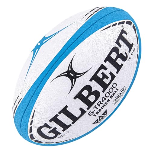 Gilbert G-TR4000 Rugby Training Ball – Hand Stitched with Patented Triangular Grip – Durable 3-Ply Waterproof Surface for College & Club Practice - color: Red, size: Size 3