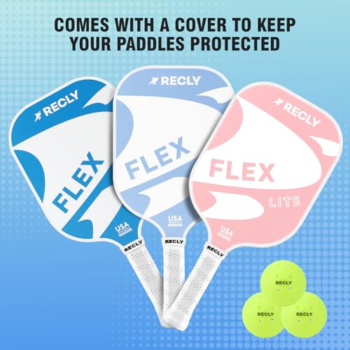 Recly Pickleball Paddles, Carbon Fiber Pickleball Paddle with UV Printed Finish & Sure-Grip Elongated Handle 14MM,USAPA Approved for Beginner and Professional Players - color: pink