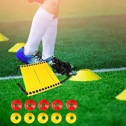 Agility Ladder, Agility Speed Training Equipment Set, 20ft Speed Ladder, 10 Soccer Cones, Basketball Football Soccer Training Equipment with Bag