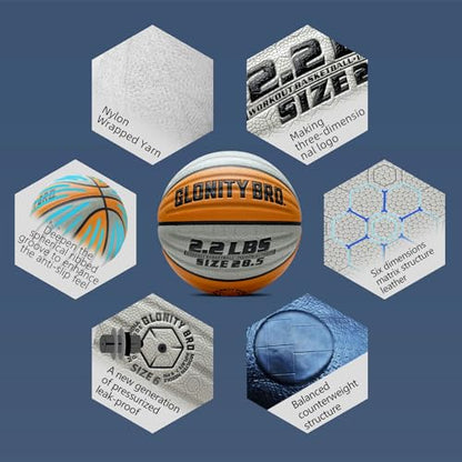 Weighted Basketball Non-Slip 28.5"/29.5", 2.2LBS/3LBS, Outdoor/Indoor Heavy Training Ball, Used to Increase Strength