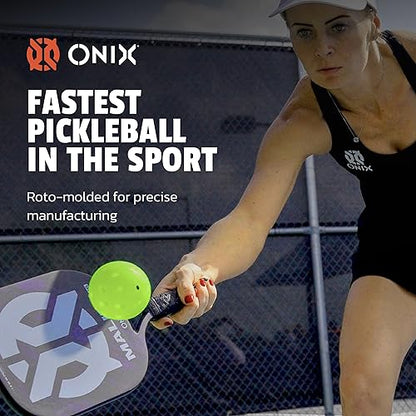 Onix Durafast 40 Pickleball Top Performance Engineered for Championship Play True Flight Competitive Ball - color: Neon