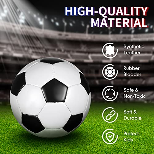 HyDren 4 Pcs Soccer Ball with Pump Official Size 4/5 Deflated Soccer Balls Bulk for Outdoor Indoor Practice Training Sport Gift for Kid Teen Youth Adult Back to School - size: Size 5, style: Elegant