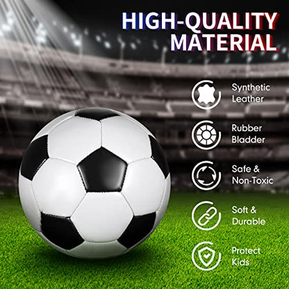 HyDren 4 Pcs Soccer Ball with Pump Official Size 4/5 Deflated Soccer Balls Bulk for Outdoor Indoor Practice Training Sport Gift for Kid Teen Youth Adult Back to School - size: Size 5, style: Elegant