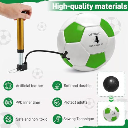 6 Pack Soccer Balls Size 5/4/3 Deflated Includes Soccer Ball with Pump and Net Bag, Pelota De Futbol Training Practice Sphere Competition for Indoor Outdoor