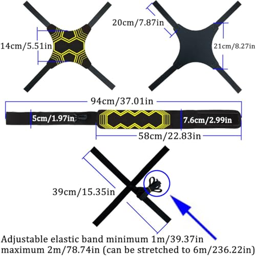 Football Kicking and Throwing Single Practice Training Auxiliary Control Skills Adjustable Belt for Adult Men Women - color: Yellow B