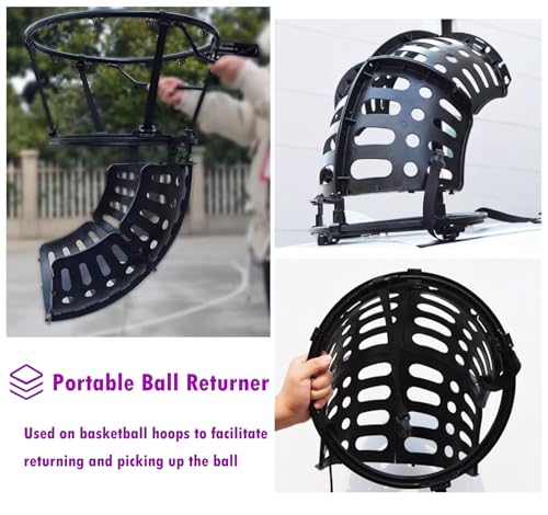 Basketball Hoop Returner Shot Return Apparatus Attachment Easy to Set Up Catcher Hanging Rebounder Ball for Efficient Shooting