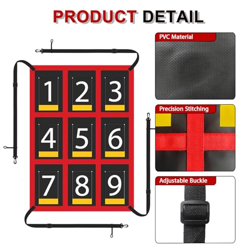 9-Section Numbered Strike Zone Trainer for Baseball & Softball | Adjustable 19"x27" Pitching Target Net to Improve Pitching Control & Hitting Accuracy for All Ages.