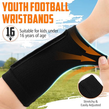 5 Pack Football Wristbands, Triple Window Quarterback (QB) Football Play Wristbands for Signs - style: Youth