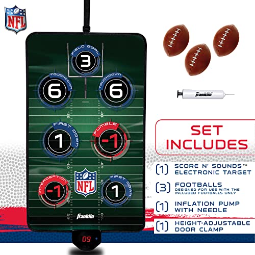 Franklin Sports NFL Electronic Football Target Toss Game - Over the Door Football Throwing Target for Kids - Score N' Sounds Mini Toy Game