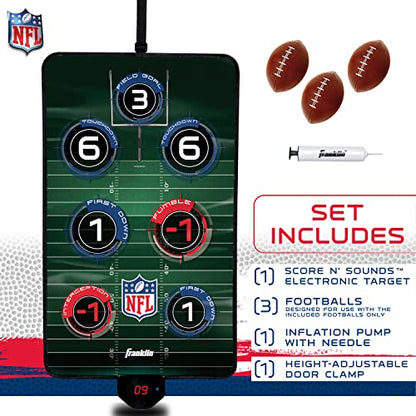 Franklin Sports NFL Electronic Football Target Toss Game - Over the Door Football Throwing Target for Kids - Score N' Sounds Mini Toy Game