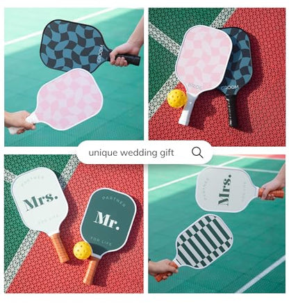 A Perfect Match Pickleball Paddle Set Engagement Gifts for Couples I I His and Hers Gifts I Includes 2 Pickleball Paddles, Carrying Bag and 2 Pickleballs - style: Mr. and Mrs.