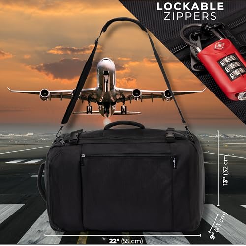 Athletico SneakerBox - Premium Sneaker Travel Duffel Bag/Backpack - For Shoes, Clothes, and Gym (Black)