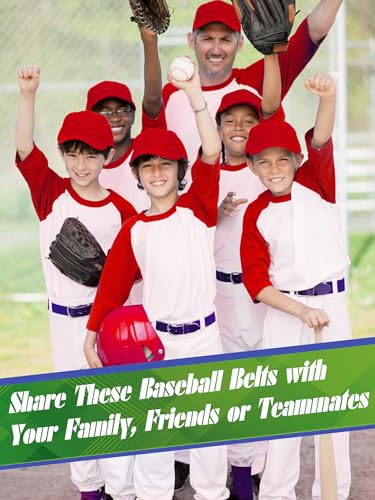 12 Pieces Baseball Belts Bulk Softball Belts Packs Leather Belt Adjustable Softball Belt Stretch Sports - color: Purple, size: Adult Size