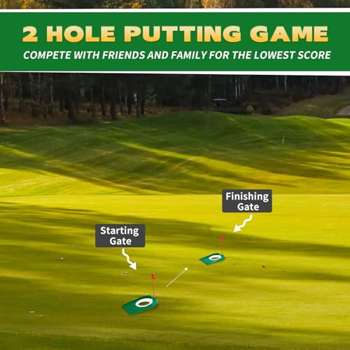 Sotiff 1-2 Golf Putting Practice Cup Hole Training Aids Golf Accessories Training Putters with Plastic Flag for Adult Office Garage Yard Indoor Outdoor Practice