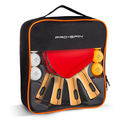 PRO-SPIN Ping Pong Paddles - High-Performance Set with Premium Table Tennis Rackets, 3-Star Ping Pong Balls, Compact Storage Case | Professional Quality Ping Pong Paddle Set | Indoor & Outdoor Games