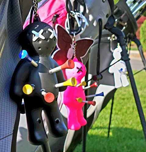 Ball Tee Holder | Novelty Keychain Accessory for Bag | Gifts for Men | Fits 3 1/4, 2 3/4, 1 1/2 Tees - color: Black