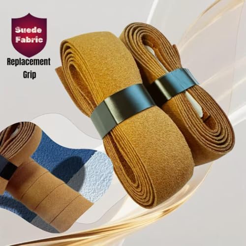 5-10 Pack 2-in-1 Tennis Racket Suede Fabric Replacement Grip, Soft Dry Feel Anti-Slip Sweat-Absorbing Durable Handle Wrap, Suitable for Pickleball Badminton Baseball Squash Rackets Tape - color: 10 Pack