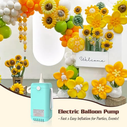 Balloon Pump Electric Air Pumps, 2-in-1 Electric Air Balloon Pump，Balloon Inflator for 260q,Foil, Latex Balloons and Sport Balls - style: Sky Blue